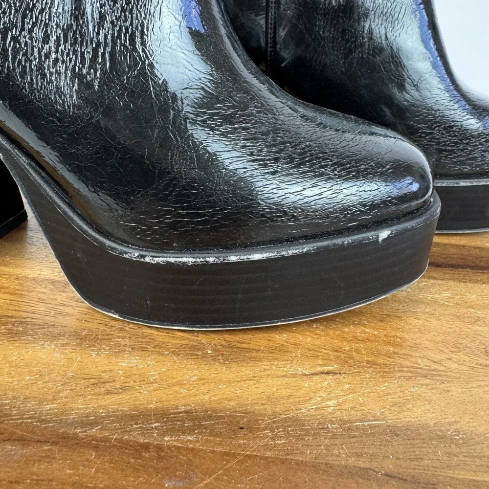 Womens Circus NY By Sam Edelman Stace Black Platform Heeled Chelsea Boots Size 9